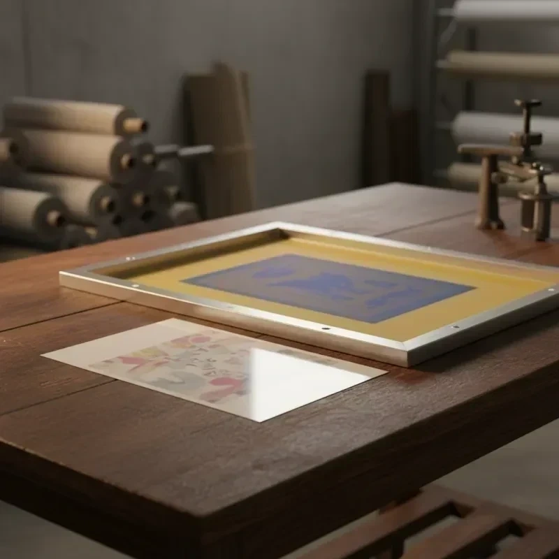 Veredeltes T-Shirt mit DTF-Transferdruck auf Arbeitstisch — Preiskalkulation Textildruck