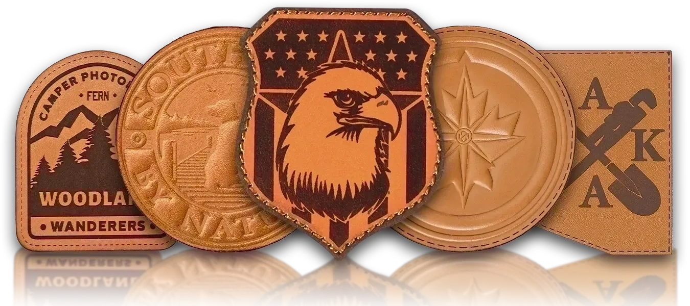 Leder-Patches — Nahaufnahme